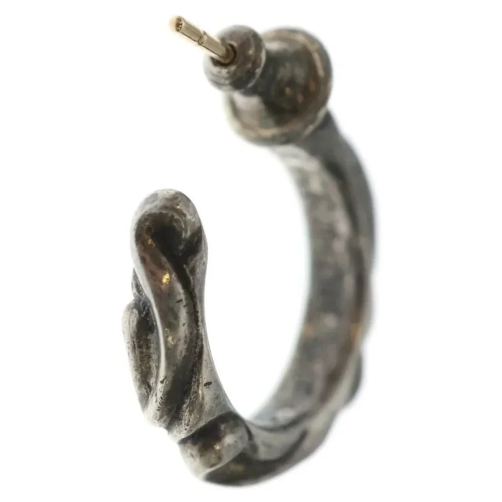 Chrome Hearts Hoop Scrool Scroll Earrings Silver - Picture 2 of 6